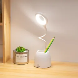 Reading desk lamp with pencil case and phone holder. The sensitive touch sensor make brightness switch simple and easy....