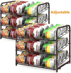【Can Rack Organizer】 : Easily hold up to 36 cans; Great for organize and create storage space in the pantry shelf,...