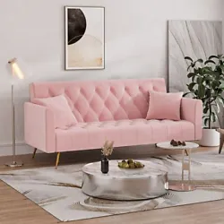 • 【STURDY AND DURABLE】 The velvet sofa bed has 5 golden durable tapered legs, which will not crack as easily as...