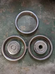 Volvo 240 Beauty Rings (3) & Center Caps (2). Used and older but still will work fine and clean up well.