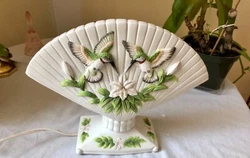 Beautiful Seymour Mann Porcelain Fan Shaped Night Light from the Connoisseur Collection by Mario Bernini.