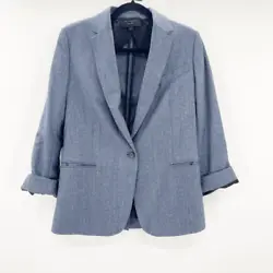 Equipment Blazer Jacket Womens Size 6 Blue Notch Lapel Single Button Excellent Preowned Condition, No Visible...