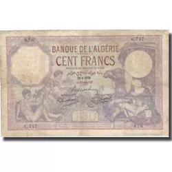 Billet, Algeria, 100 Francs, 1928, 1928-08-29, KM:19, TB.