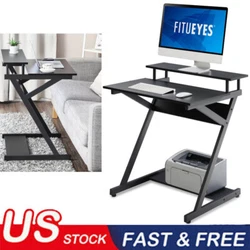 【EASY TO ASSEMBLE】This computer desk with monitor shelf provides a wonderful work space. Lightweight but still very...