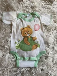 Vintage Curity One Piece Underwear Shirt & Diaper Cover All In One Newborn Bear. Has pilling and light staining around...