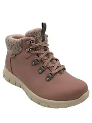 Style: Pretty HikerWater-resistant treated leather upper, lace-up closure, sweater-knit collar and trimCushioned Warm...