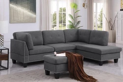 Type Sectional. : Make of soft as well as breathable fabric,the surface of sofa is durable and wear-resistant for year...