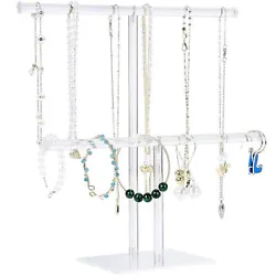 Jewelry organizer fits all kinds of bangles, necklaces, anklets, bracelets, rings, watch, and the space-saving layered...