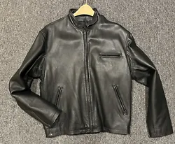 leather motorcycle jacket heavy weight Lg. Robust serious business jacket.Excellent super nice condition.Full grain,...