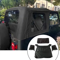 Fit for1997-2006 Jeep Wrangler TJ 2 door models. Window Type: Tinted. 1 roof and 3 zippered rear windows. Type: Soft...