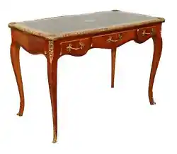 This exquisite French Louis XV writing desk is a true gem for antique enthusiasts. Crafted with leather top and...