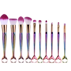 Specifications: Brush Name: 10Pcs makeup brush Brush Material: plastic handle + nylon Net weight: about 160G Brush...