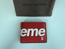 Supreme Louis Vuitton LV Leather Bifold Wallet 100% Authentic. Comes with LV dust bag, No boxes.