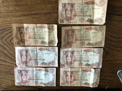 Lot de 7 Billets de 50 escudos. Lisboa, 28 de Fevereiro de 1964. Banque de Portugal. recto portrait raina santa Isabel....