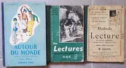 Ce lot comprend 7 manuels scolaires anciens. Méthode de lecture et récits enfantins / Nathan 1927. Histoires et...