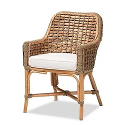 •Handcrafted by skilled artisan •Constructed from Natural Rattan and Sea Grass Weave •Comes with removable seat...