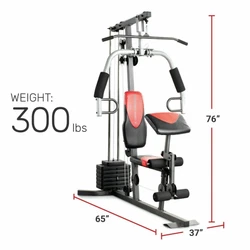 Strengthen, sculpt and tone your entire body. High pulley station, chest press, chest fly, leg developer, preacher curl...