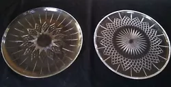 (2) Vintage FEDERAL GLASS Clear Glass Cake Plates Serving platters Great condition. No chips