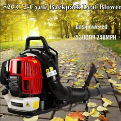 Gas powered:530CFM 248MPH. - This popular 52 cc blower features a new, gas powered for increased power. ERGONOMIC...