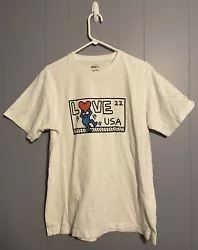 SPRZ NY / UNIQLO Keith Haring T-shirt | White/Size L / Love USA Stamp. Shirt in excellent condition/ no stains or tears...