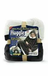 Ontel Huggle Reversible Blanket Hoodie - Charcoal Gray.