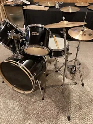 Basic beginner’s drum set from Mapex. 2 mounted toms, 13” and 12”13” one needs a new top skin1 floor Tom,...