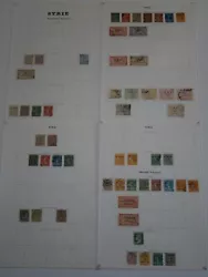 On retrouve 54 timbres obliteres. Voici un joli lot de timbres de Syrie ( occupation francaise ). Bonne cote.