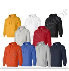 GILDAN Heavy Blended Pullover Sweatshirt Hoodies with front pouch pocket 18500. 1x1 athletic rib knit cuffs and...