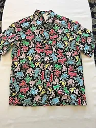 NEW KEITH HARING Casual H&M RELAXED FIT Short Sleeve Shirts. Light and Cool Material. Left Front Pocket.