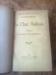 *Livre ancien* Kipling Rudyard le chat maltais collection dauteurs étrangers.