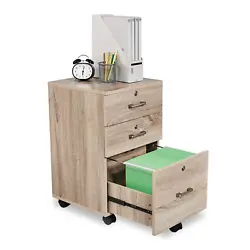 【MULTIPURPOSE & VERSATILE】Do you want a versatile filing cabinet office?. The oak finish blends perfectly with any...