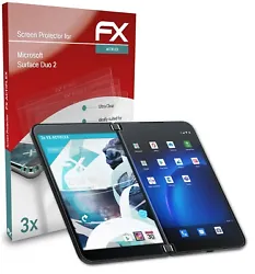 Ultra-clair et flexible: atFoliX Set de 3 FX-ActiFleX Film Protection décran pour Microsoft Surface Duo 2 - Made in...