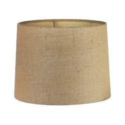 Uno Fitter. High quality natural burlap fabric, hardback drum. Use forSMALL TABLE LAMP only.