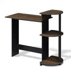 Compact stylish design: Compact size computer desk with side shelves suitable for small rooms. FURINNO 11181 compact...