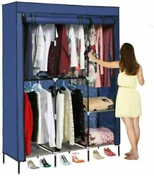 Heavy Duty Portable Closet Storage Organizer Clothes Shelf Wardrobe Rack Shelves. Portable wardrobe closet for hanging...