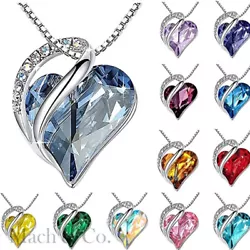This sleek and stylish birthstone heart necklace is made from durable stainless steel. The pendant features a classic...