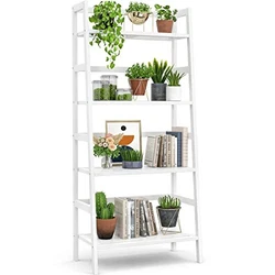 EXQUISITE STORAGE WHITE BOOKSHELF - Bamboo 4-tier open bookshelf will expertly maximize space for all your storage...