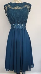 COAST Teal Kingfisher Blue Lace Cocktail Prom Evening Party Dress 50s Fit Flare Size UK 8 BNWT.  Beautiful dress blue...