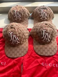 Style: Gucci × MLB, Q.4 / LA Dodgers Gucci Monogram Hat in Beige BNWT OS (57-61CM). Size: OS (57-61CM). Color: Beige.