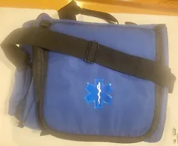 Blue EMT Medical Gear Bag Large Emergency Trauma Shoulder Bag EMS Medic 16” x 13” x 12” NICE!.