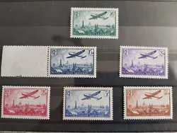 timbres France poste aérienne YT n° 8/13 sans trace de charnière (le n° 9 en bord de feuille). Très frais.
