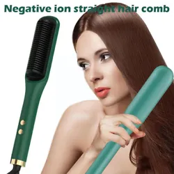 Hair Straightener Brush Straightening Curler Hot Comb Electric Adjustable Heat. Hair Straightener Brush Straightening...