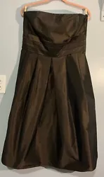 Ann Taylor Brown Strapless Satin Dress Size 12 Formal Prom Wedding Short. Great Condition. Beautiful Dress. #87