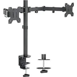 New dual monitor desk mount (model STAND-V002) made of high grade steel and aluminum from. Fits most LCD monitors 13