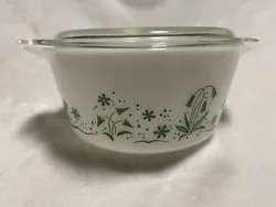 Pyrex Brides Casserole -Promotional - Very good shape and colors are very sharp and shiny as seen in pics.