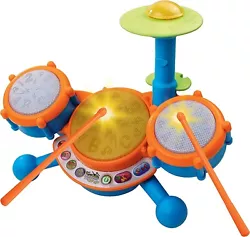 Kids drums are intended for toddlers aged 2 to 5 years old; 3 AA batteries are included for demo, use new batteries for...