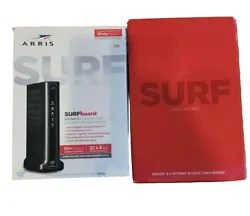 This ARRIS Surfboard T25 cable modem is designed for Xfinity Internet and Voice.