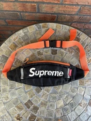 Supreme Fanny Pack Orange Black Adjustable Strap Clip Buckle Waist BagSupreme bag is in good condition with all three...
