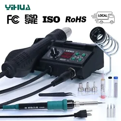 12-Month USA Warranty (Exclusive). 1- 882D Soldering iron& hot air gun sation. Maximum Power: 750W. [One Unit, Two...