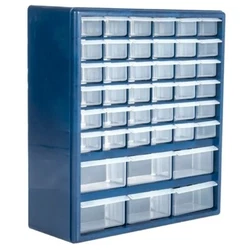 SECURE TABLETOP OR WALL MOUNTABLE USE – Place the storage bins with drawers on any work surface or use the keyholes...